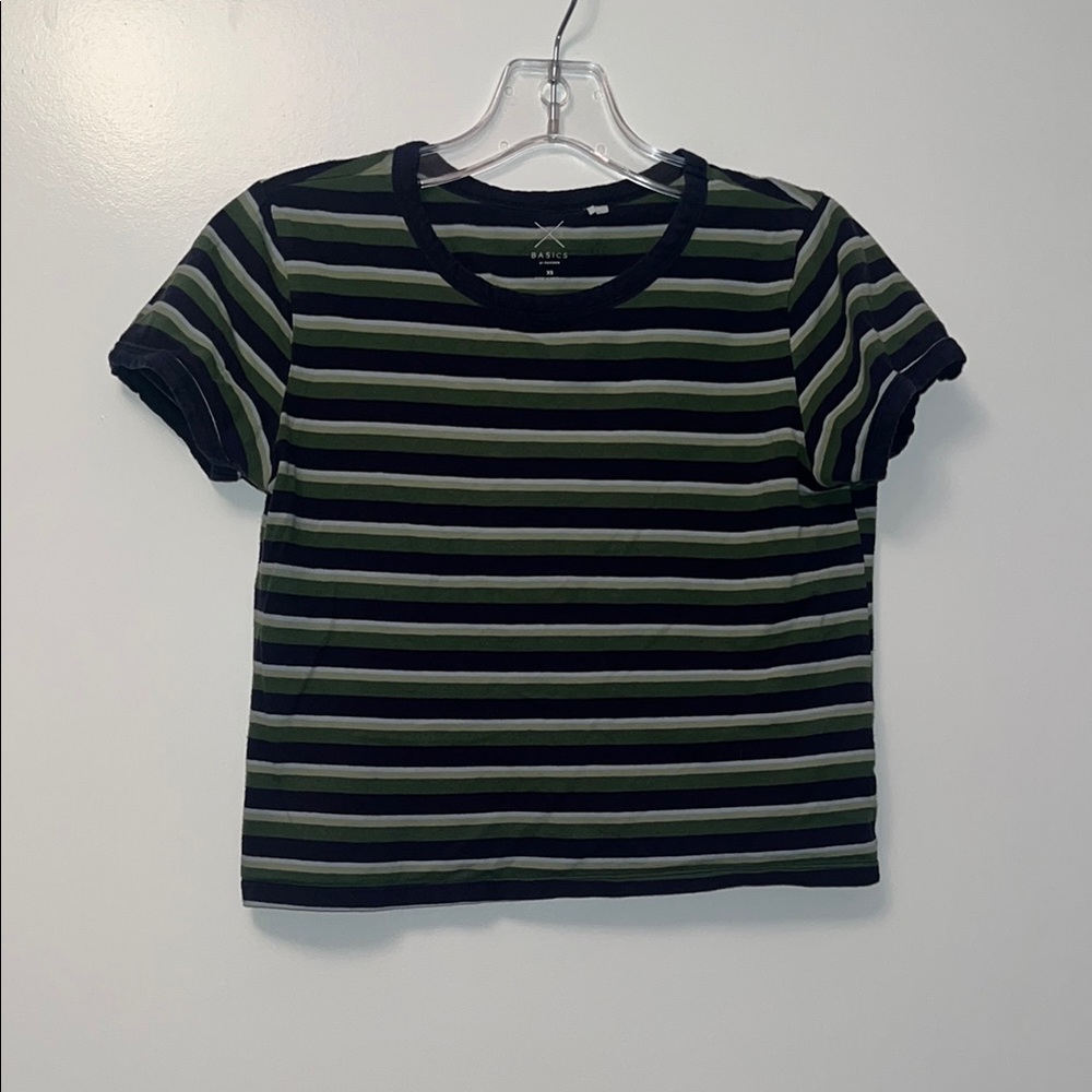 Basics by PacSunStriped Blue and Green T-Shirt